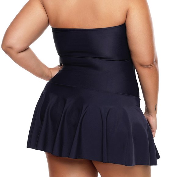 Blue Color Gradient Sweet Halter Swimdress - Picture 2 of 12